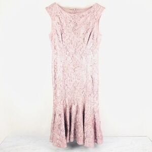 Adrianna Papell Sequin Lace Blush Pink Dress 4